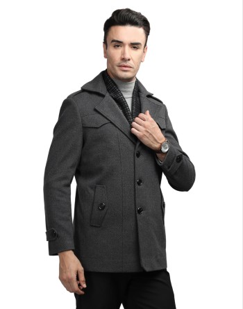 Men Coat Pewter Grey Color