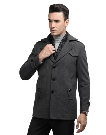 Men Coat Pewter Grey Color