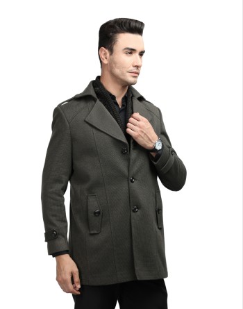 Men Coat Olive Color