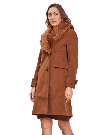 Women Coat Cinnamon Color