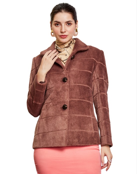 Women Coat Rosewood Color