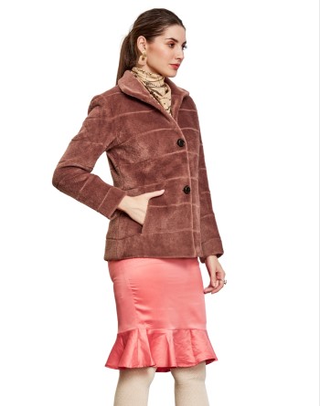 Women Coat Rosewood Color