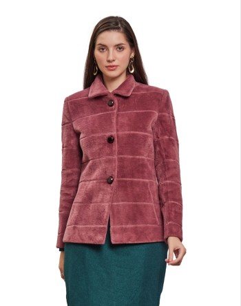 Women Coat Plum Color