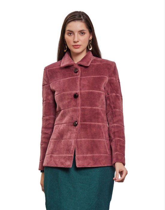 Women Coat Plum Color