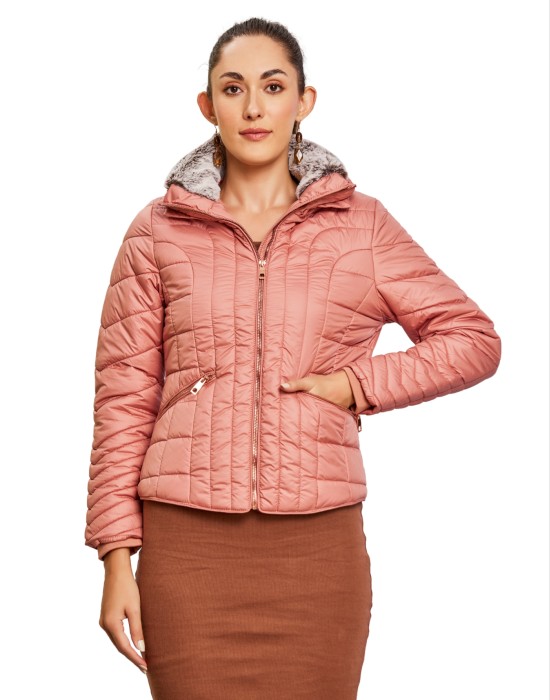 Women Jacket Fusia Pink Color