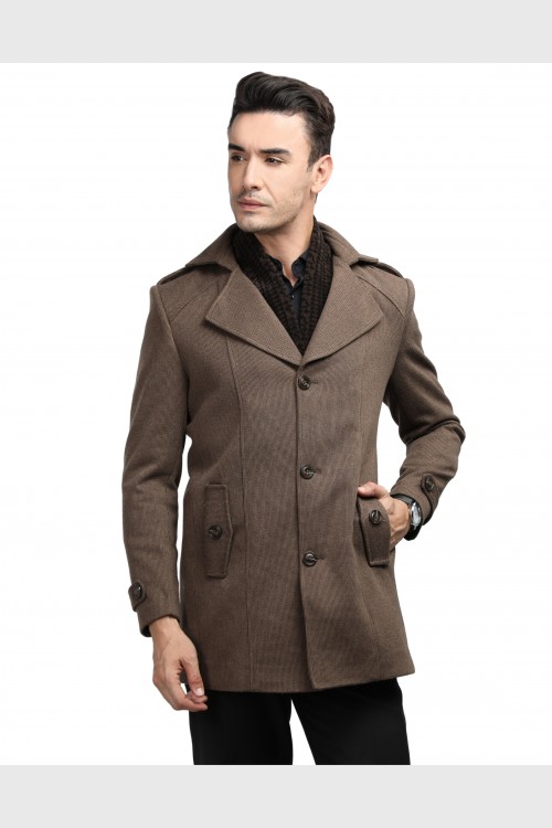 Men Coat Cinnamon Color