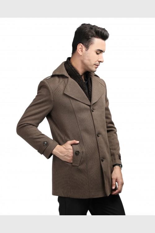 Men Coat Cinnamon Color