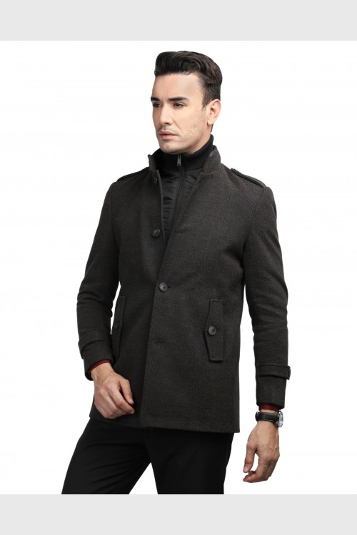 Men Coat Coffee Color