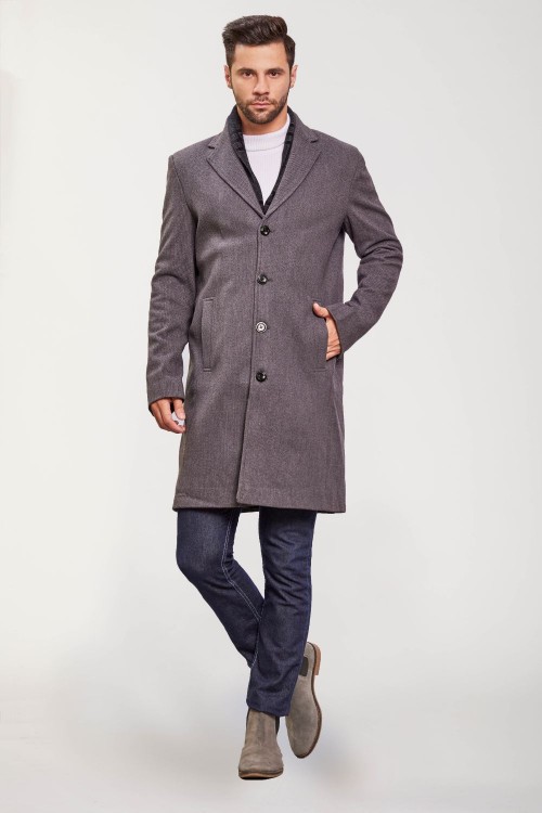 Men Coat Slate Color