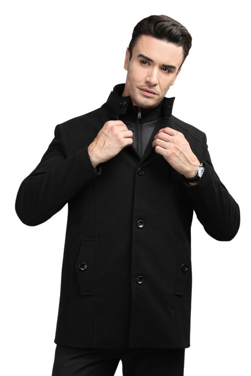 Men Coat Deep Black Color