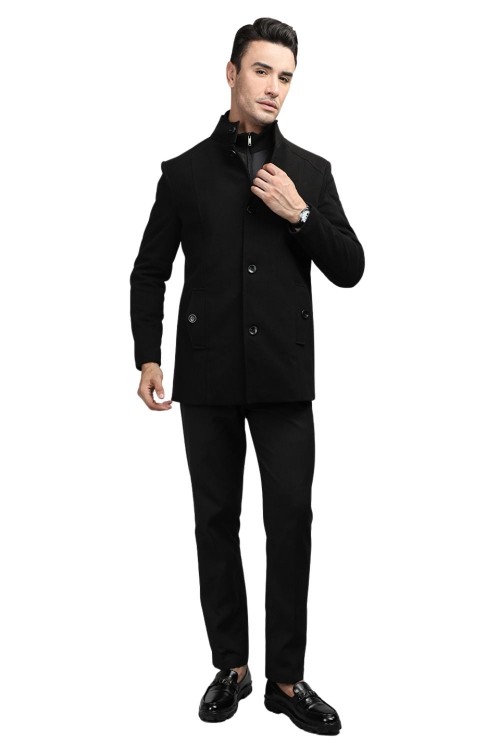 Men Coat Deep Black Color