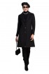 Women Double Breasted Coat Black