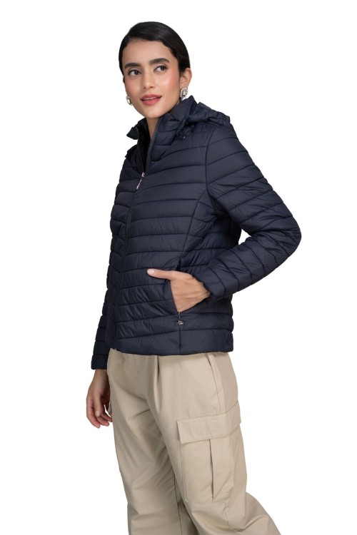 Women Packable Jacket Navy